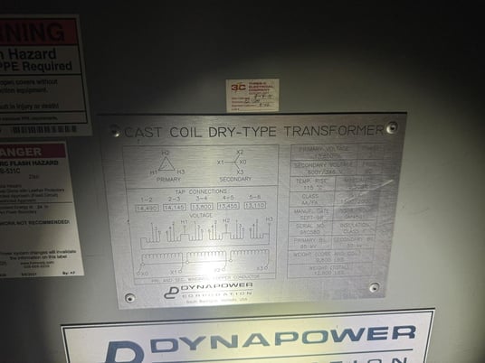 13800 Primary, 600 Secondary, Dynapower, dry type transformer with Siemens switchgear, Nema enclosure - Image 2