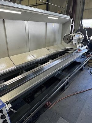 Weiler #E90, CNC Lathe, 35.4" swing, 236" between centers, 23.23" swing over cross slide, 32" 4-jaw chucks - Image 1