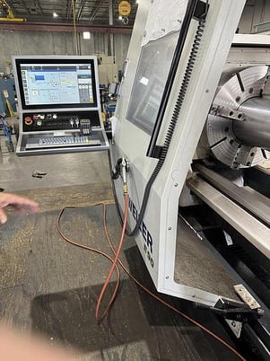 Weiler #E90, CNC Lathe, 35.4" swing, 236" between centers, 23.23" swing over cross slide, 32" 4-jaw chucks - Image 7