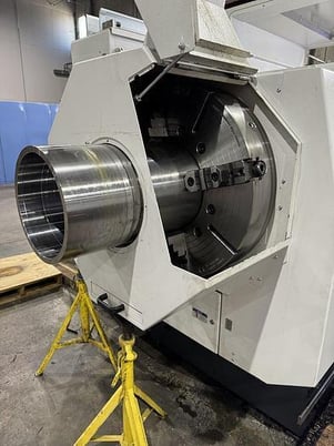 Weiler #E90, CNC Lathe, 35.4" swing, 236" between centers, 23.23" swing over cross slide, 32" 4-jaw chucks - Image 9