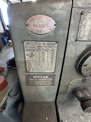 Mazak #Mark-II, Lathe, 12' bed, 24" chuck, 230 V., 3ph - Image 5