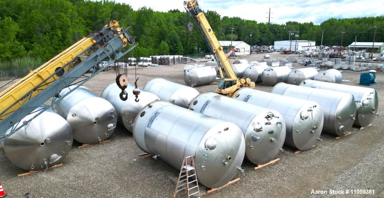 15000 gallon Paul Mueller, Storage Tank, Stainless Steel, 12' diameter x 23' 6" H, dish bottom & top, 3psi - Image 1