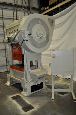 100 Ton, Minster #P2-100 48, straight side double crank press, 1-1/2" stroke, 11" Shut Height, 2" adj. - Image 6
