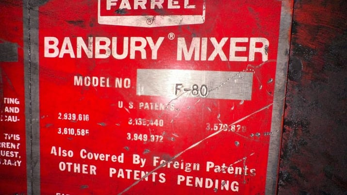 Farrel Banbury #F80, Mixer, 80 liter, 2.6 cu.ft., 400 HP, 4 wing rotors, TCU, 1996 - Image 3