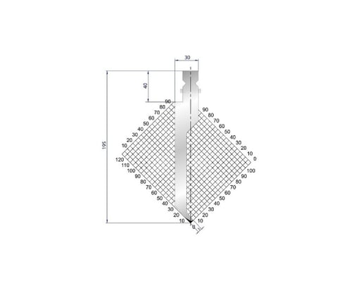21.65" L, Eurostamp #1234, 550mm 86&deg; sash punch, segmented, new - Image 1