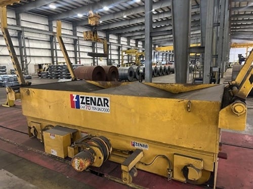 140000 lb. Zenar, Coil Transfer Car, (2) deck-mounted coils, (4) coil support arms - Image 1