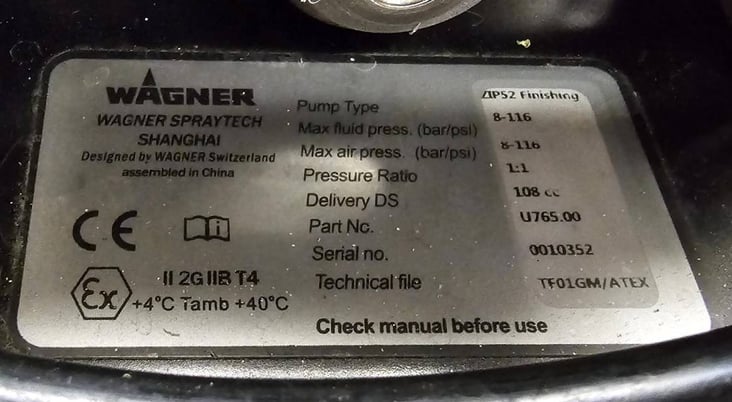 Wagner #ZIP-52, Diaphragm Pump, 1:1, unused - Image 2