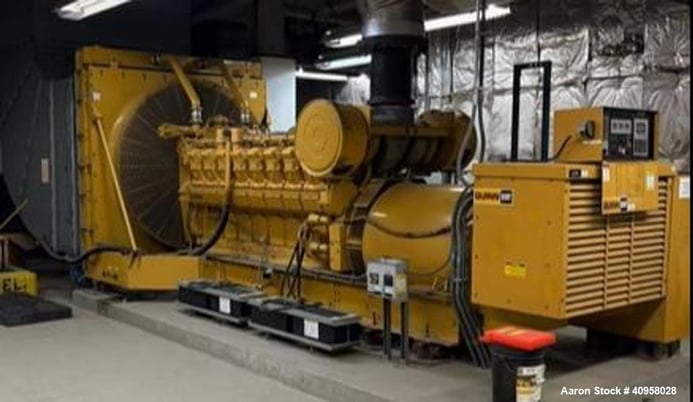 1750 kW Caterpillar #CAT-3516, Diesel Generator, 480 Volts, Open Skid w/ Dual Breakers, 485 Hrs, 1991 - Image 1