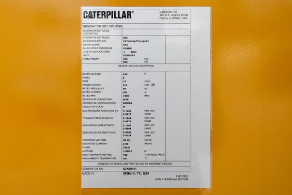 600 KW Caterpillar #C18, diesel generator, 277/480 Volts, new surplus, 2024 - Image 6