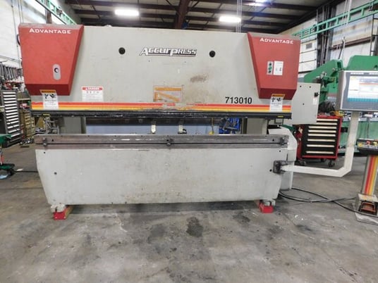 130 Ton, Accurpress Advantage #713010, Press Brake, 10' overall, 100" between housing, 8" stroke, 10" throat - Image 1