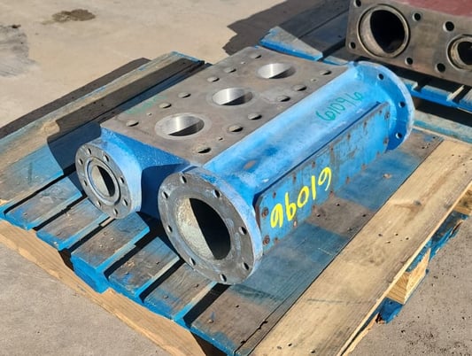 National #J-150-L, Triplex Pump Fluid End, 5" Stroke, Aluminum Bronze Fluid End, 6" Suction, 3" Discharge - Image 7