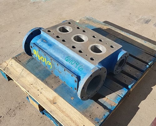 National #J-150-L, Triplex Pump Fluid End, 5" Stroke, Aluminum Bronze Fluid End, 6" Suction, 3" Discharge - Image 8