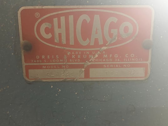 22 gauge x 12' Dreis & Krump #S-1222, apron brake, serial #R08136 - Image 3