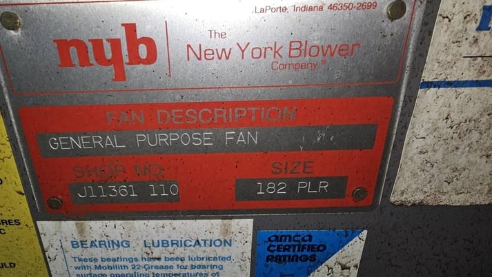 New York Blower #182PLR, general purpose fan - Image 2