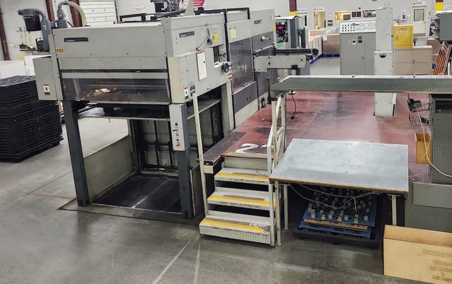 660 Ton, Bobst #SP-142E, Sheet Feed Die Cutter, 40" x 55" max Sheet Size, 6500 SPH, 59000 hours, 1985 - Image 1