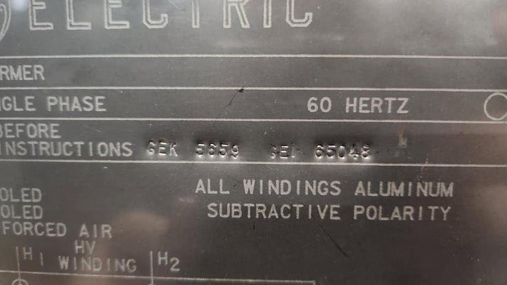 1500 KVA General Electric, Transformer, 1 Phase, 60 Hz - Image 4