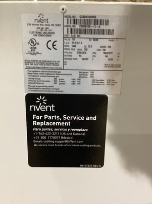 NVent Hoffman #G280646G050, SpectraCool, R-407C, 4000 BTU/hr., -40&deg;F to 131&deg;F Temp. Range, 1.3 kW Power - Image 3