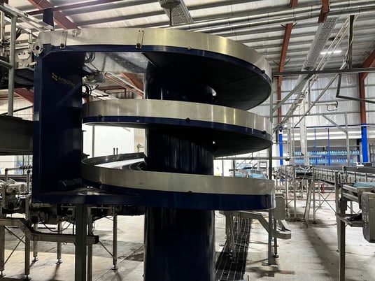 Amba Flex #SV-600-1600, Elevating Spiral Conveyor, 63" center diameter, 23.62" usable width, 24.37" gradient - Image 1