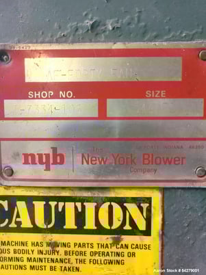 240000 cfm, New York Blower #AF-40, High-Efficiency Airfoil Fan, 46" WG static pressure, up to 750&deg;F, 400 - Image 3