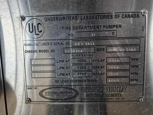 Top Kick Fire Truck Pumper with low mileage, General Motors 1995 - Image 2