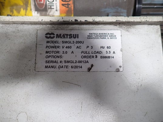 10.5" x 12" Matsui #SMGL2-200U, Granulator, 2 HP, 1670 RPM, 230/460 V, 2014 - Image 7