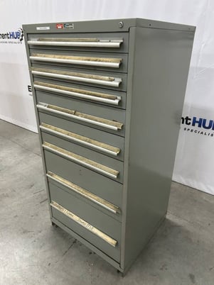 10 Drawer Rack Engineering Co., modular industrial tool storage cabinet with drill bits, 30" x 27-3/4" x - Image 2