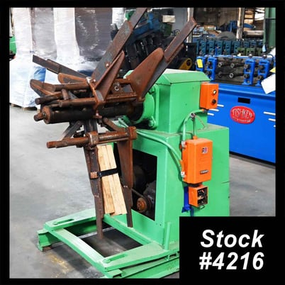 1200 lb. Durant #MD-401, single uncoiler, 17" width, 60" outside dimensions, 15.25"-19" ID, 3-arm manual - Image 1