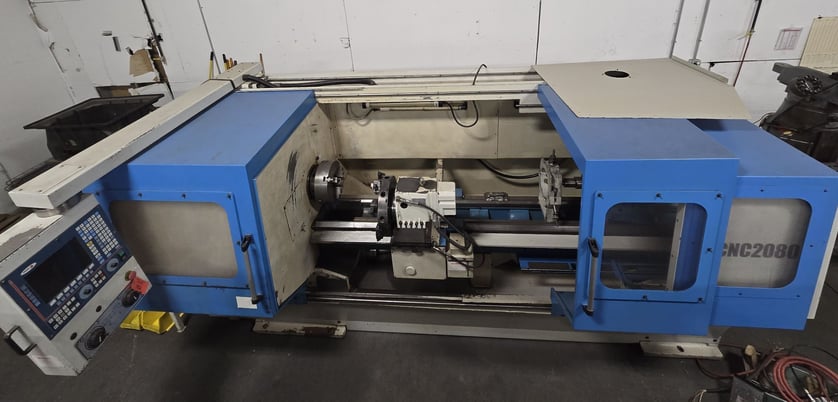 Clausing Metosa #CNC2080, flatbed teach CNC turning center, 20" swing, 80" centers, 3.125" bore, D1-8 - Image 2