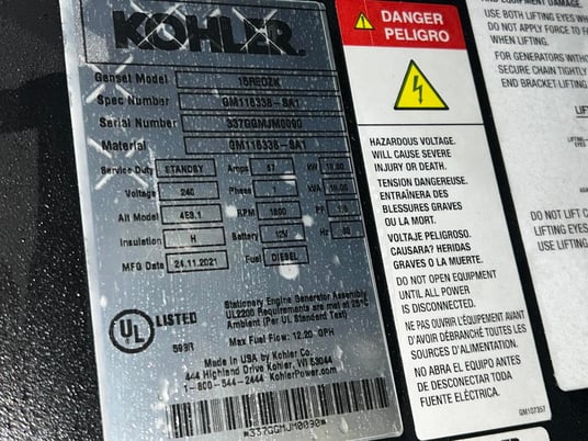 18 KW Kohler #15REOZK, Diesel Generator Set, Sound Attenuated, 120/240 Volts, 1PH, 6.5 hours, 2021 - Image 10