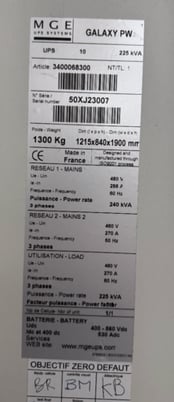 225.0 KVA MGE 72-130113-00, Uninterruptible Power Supply, 480 Volts, 3PH - Image 6
