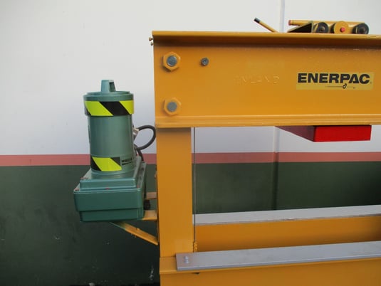 75 Ton, Enerpac, hydraulic H-frame press, table hoist - Image 4