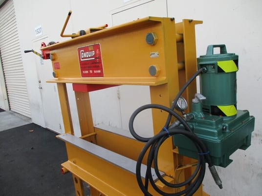 75 Ton, Enerpac, hydraulic H-frame press, table hoist - Image 7