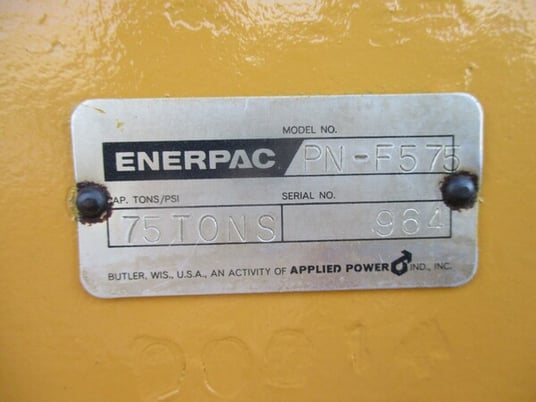 75 Ton, Enerpac, hydraulic H-frame press, table hoist - Image 8