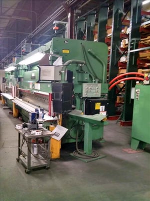 90 Ton, Cincinnati #FM Tandem hydraulic press brake, 28' overall, 10' 6-3/4" between housing, Hurco AutoBend - Image 1