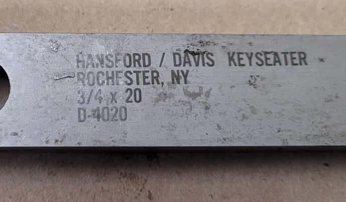 3/4" x 20" Hansford Davis #D-4020, keyseater - Image 2