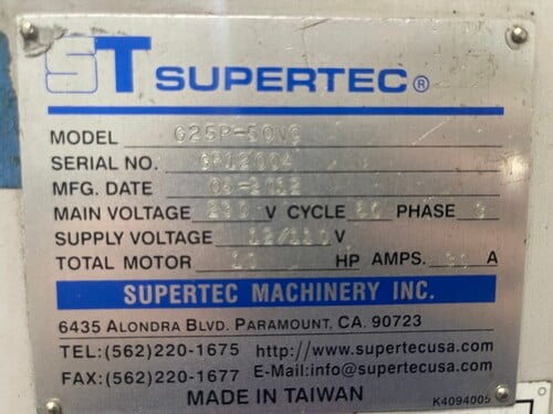 10" x 20" Supertec #G25P-50NC, Cylindrical Grinder, 230 Volts, 3PH, 2012 - Image 10
