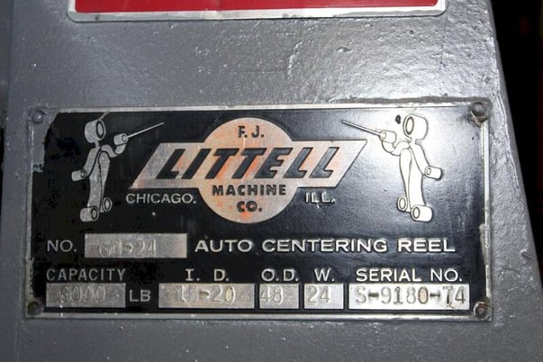 6000 lb. Littell #60-24, motorized uncoiler, 30" mandrel, 72" outside dimensions, 16"-20" ID, manual - Image 10