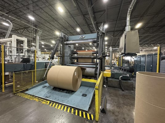 A &F, 2-Drum Slitter Rewinder, 95" wide, 101" parent roll width, 72" unwind & rewind diameter, 6000 FPM, 150 - Image 1