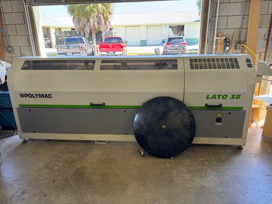 Polymac #LATO-38, Edgebander, Quick heat glue system, 220 V., 3ph, 2006 - Image 1