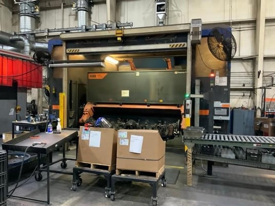 ABB, dual robot welding cell, compact design, skid mounted components, (2) ABB IRB 2600 6-Axis robots, (2) - Image 2