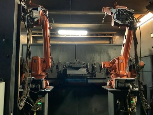 ABB, dual robot welding cell, compact design, skid mounted components, (2) ABB IRB 2600 6-Axis robots, (2) - Image 6
