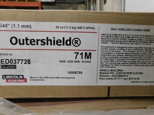 25 lb. Spools 0.045" gas shielded core wire, Lincoln Electric Outershield 71M, ED037726, ES-ZNAY, new (86 - Image 9