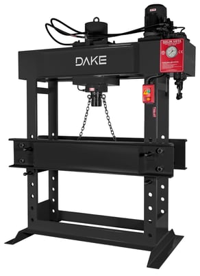 160 Ton, Dake #EM-160, shop press, motor & hand operated, 47" btwn uprights, 15.75" stroke, 35" DL, new - Image 1