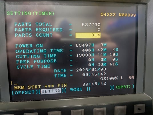 Hyundai Kia #SKT15LMS, CNC Lathe, 6k RPM, 1.75" diameter spindle, Ecoloader, Fanuc Oi-TB, 2005 - Image 4