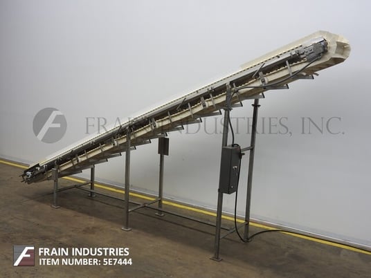 Stainless Specialist #BC23555, 26" wide x 20' long, incline, covered, mezzanine mounted, plastic cleated belt - Image 5