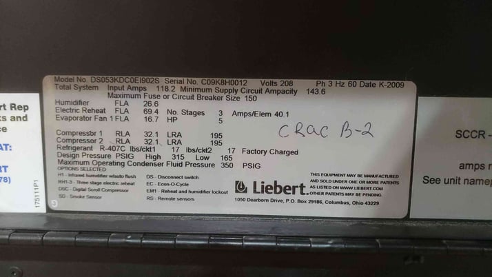 15 Ton, Liebert #DS053KDC0EI902S, CRAC Unit, 208 Volts, 3PH (2 available) - Image 4