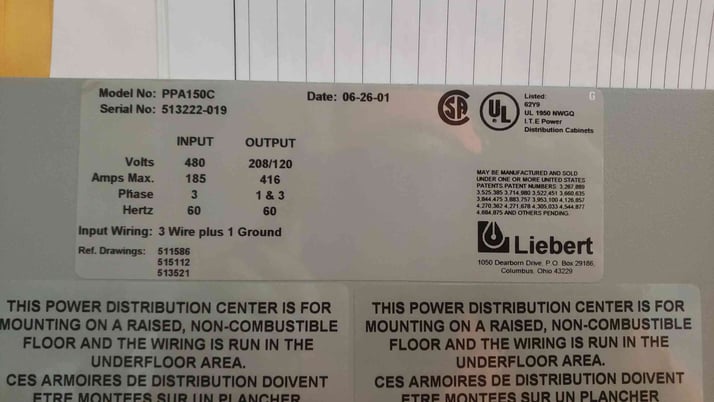 150 KVA Liebert #PPA150C, PDU, 480v x 208/120v (3 available) - Image 5