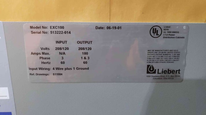 150 KVA Liebert #PPA150C, PDU, 480v x 208/120v (3 available) - Image 6