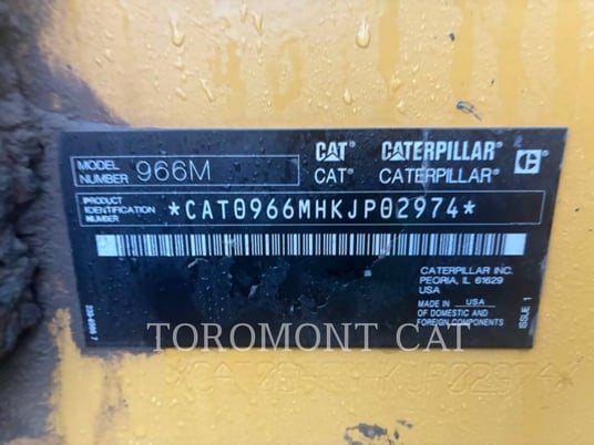 Cat 966M, Wheel Loader, 12217 hours, S/N: KJP02974, 2018 - Image 6