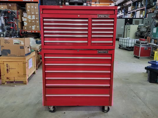 18 Drawer Proto #J444142, Red Rolling Tool Box - Image 1